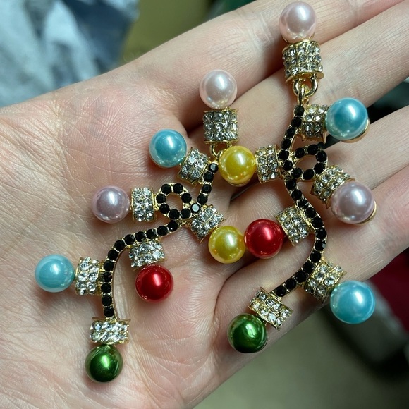 Jewelry - Colorful Christmas string lights drop earrings